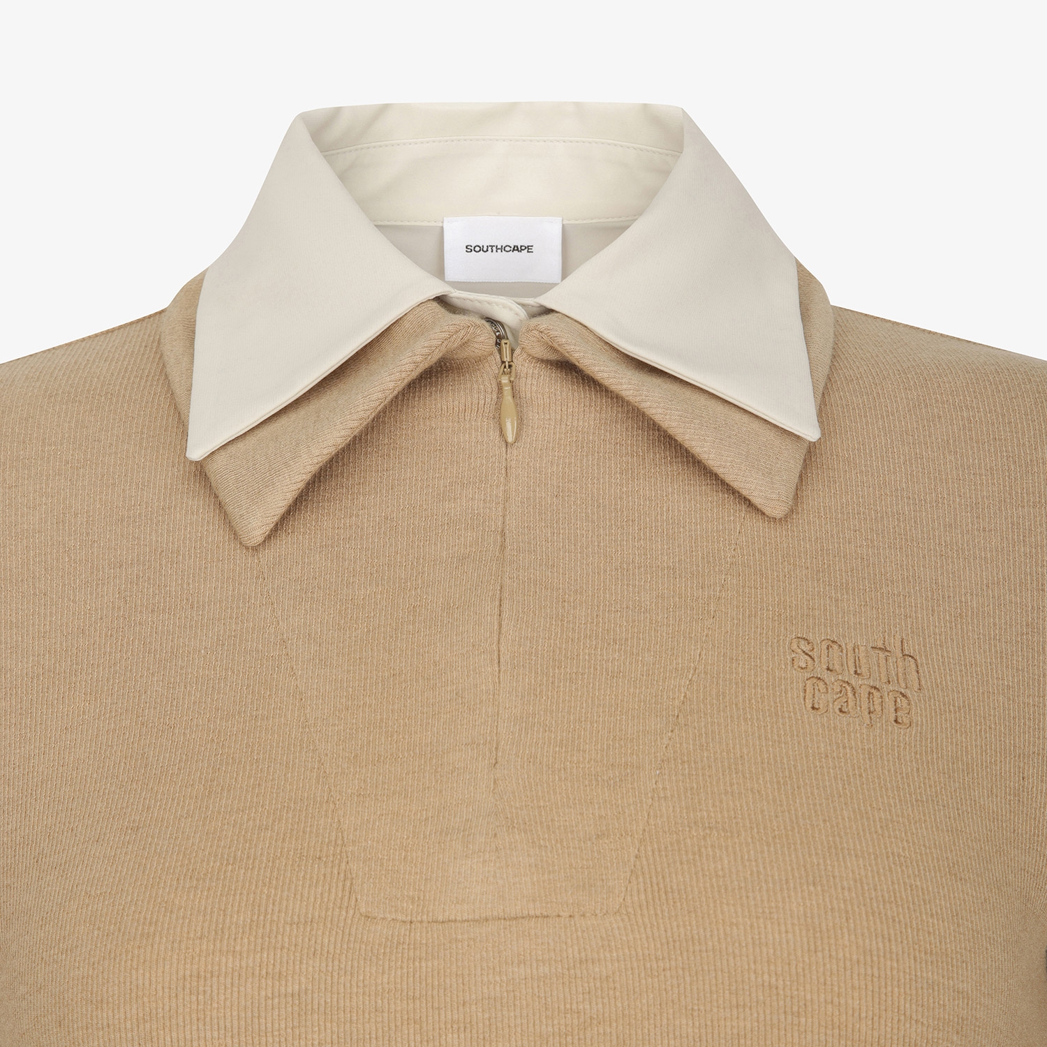 사우스케이프 여성 레이어드 카라 티셔츠_베이지