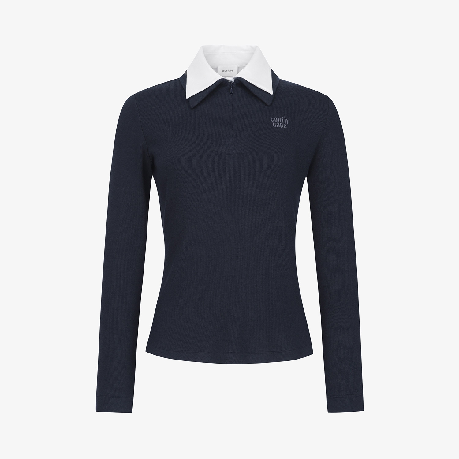 사우스케이프 여성 레이어드 카라 티셔츠_네이비