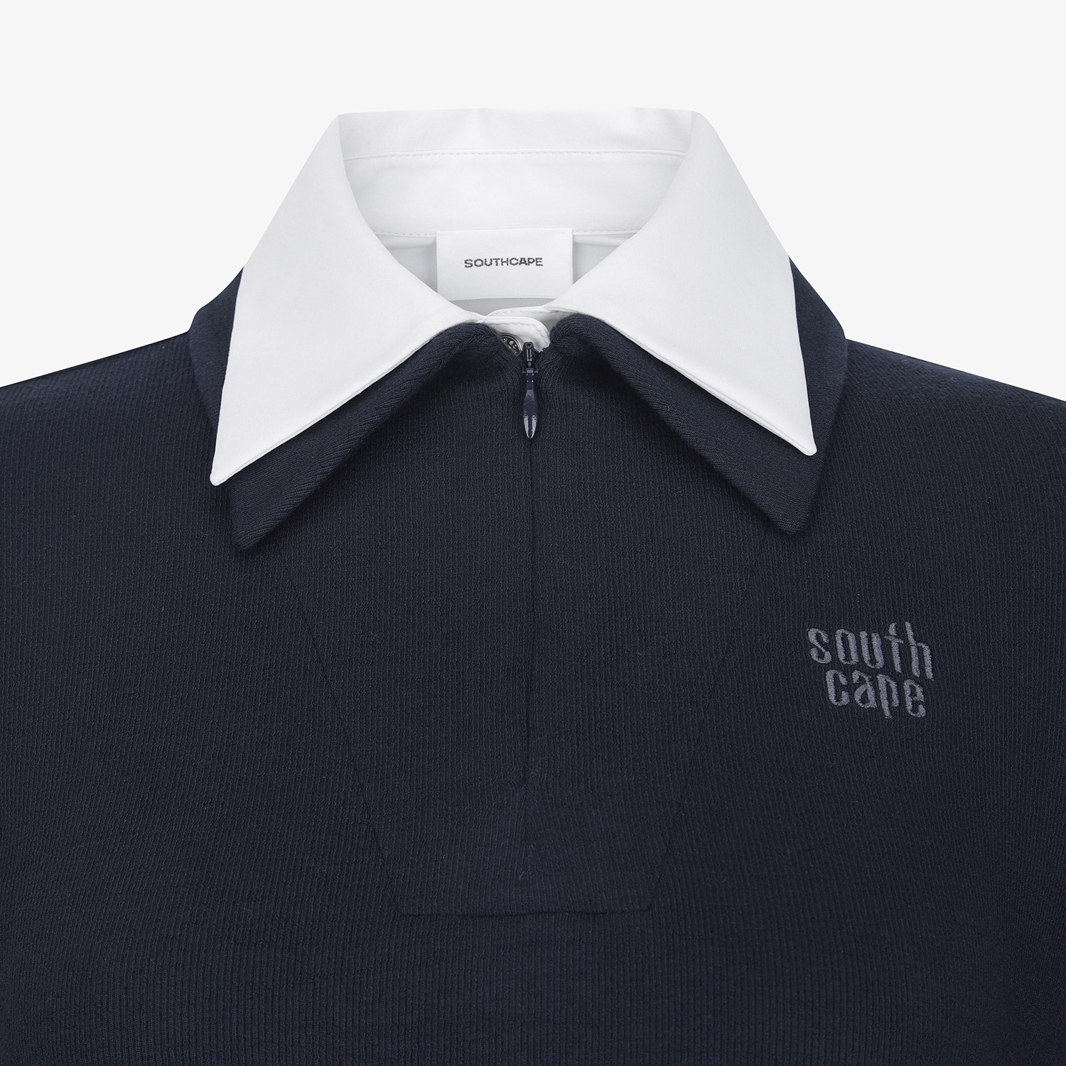 사우스케이프 여성 레이어드 카라 티셔츠_네이비