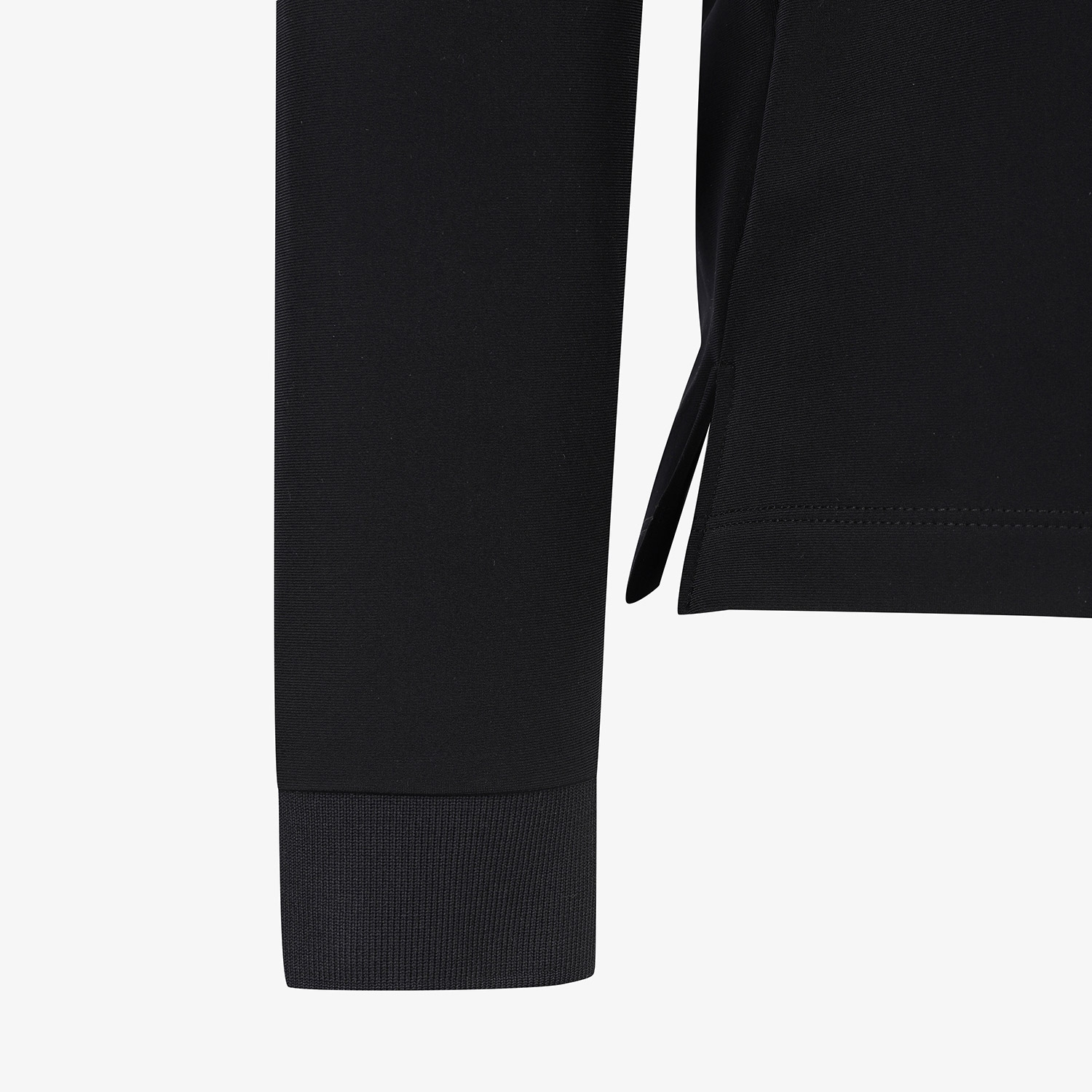 사우스케이프 여성 하이넥 배색 스트레치 티셔츠_블랙