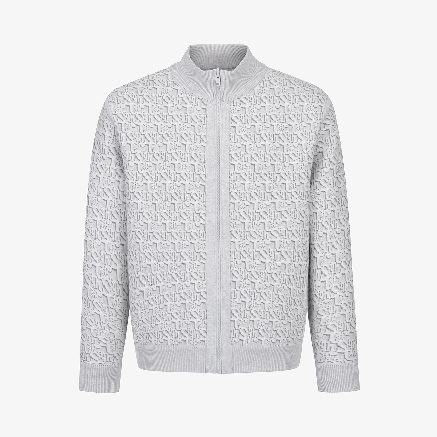 사우스케이프 남성 자카드 리버시블 니트 집업 가디건_그레이