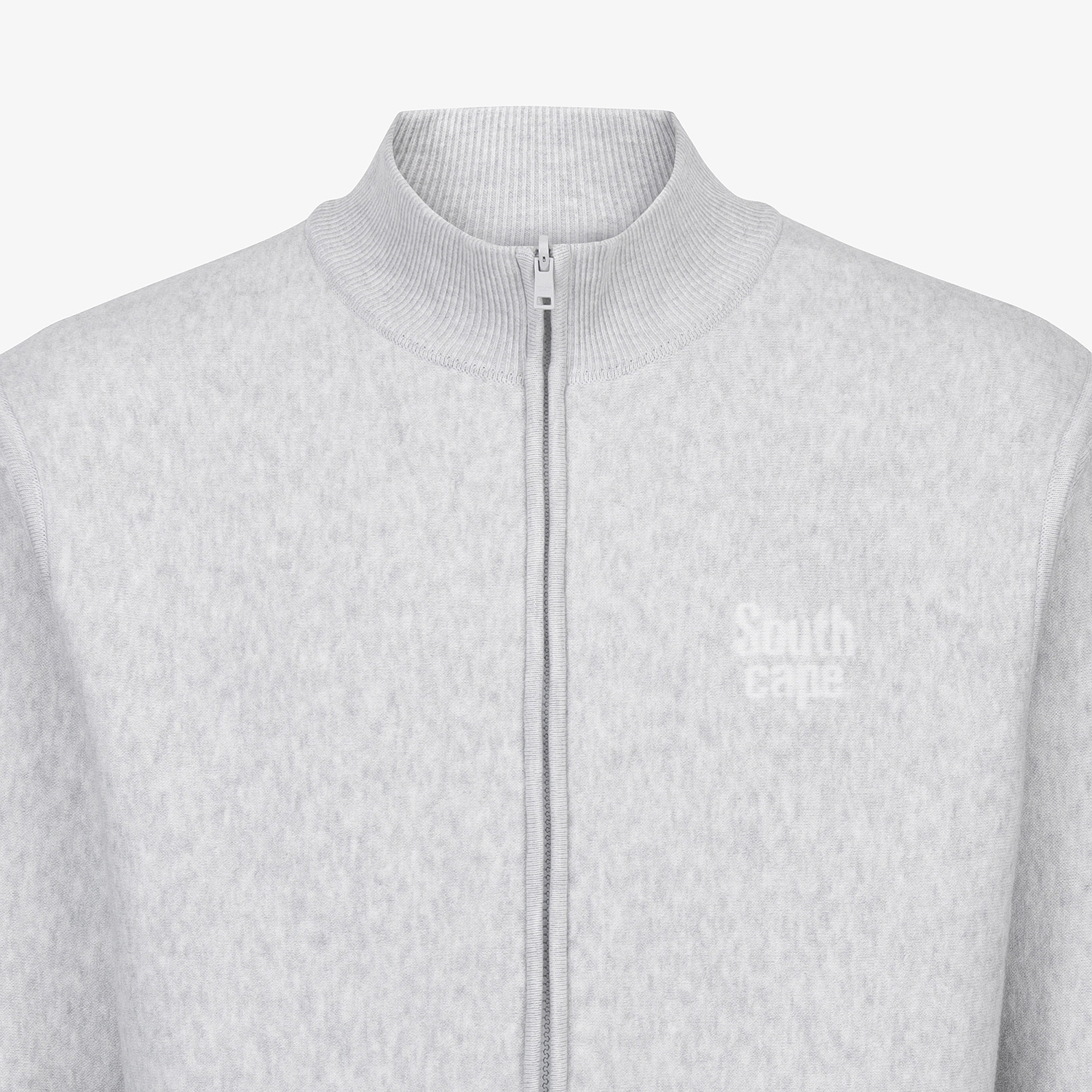 사우스케이프 남성 자카드 리버시블 니트 집업 가디건_그레이