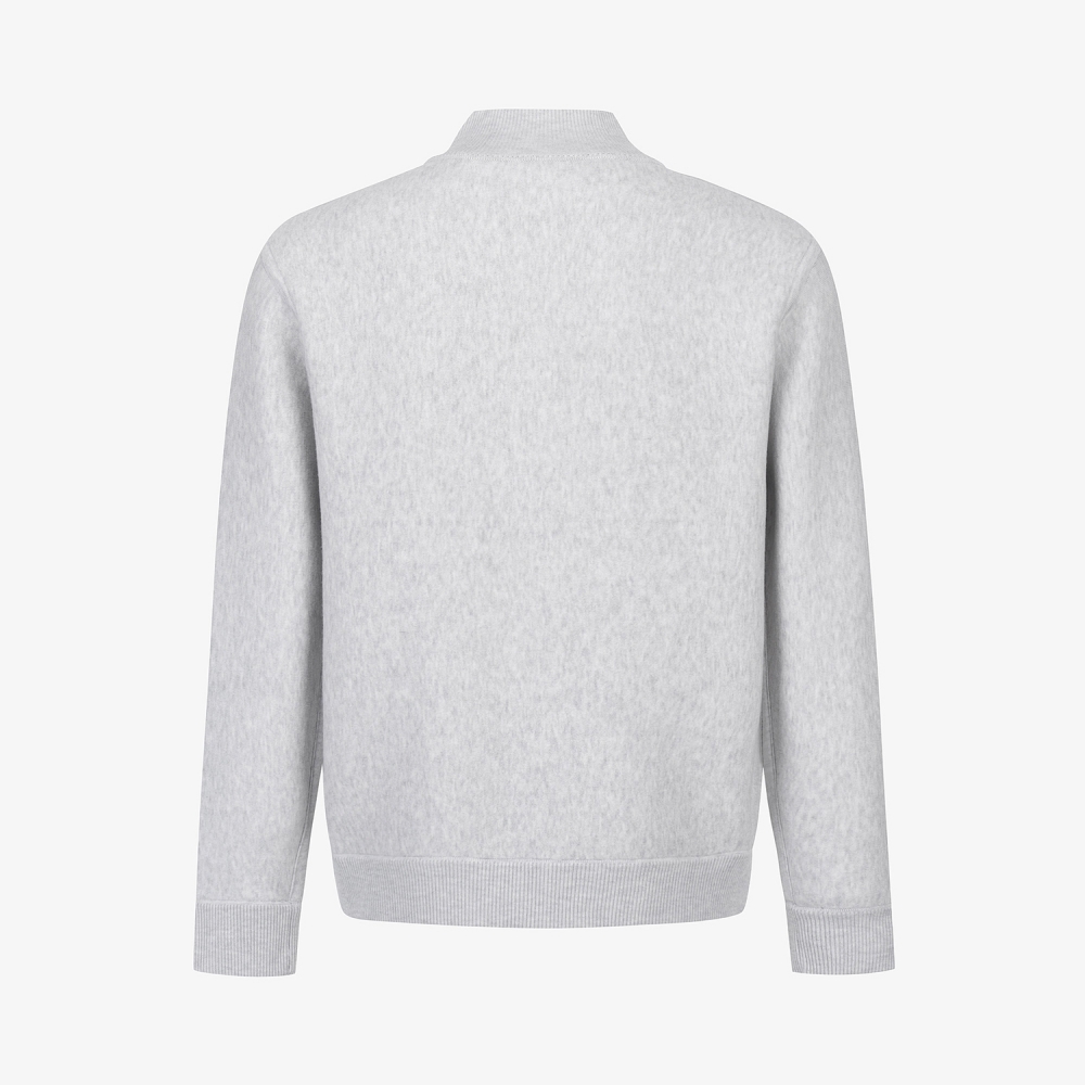 사우스케이프 남성 자카드 리버시블 니트 집업 가디건_그레이