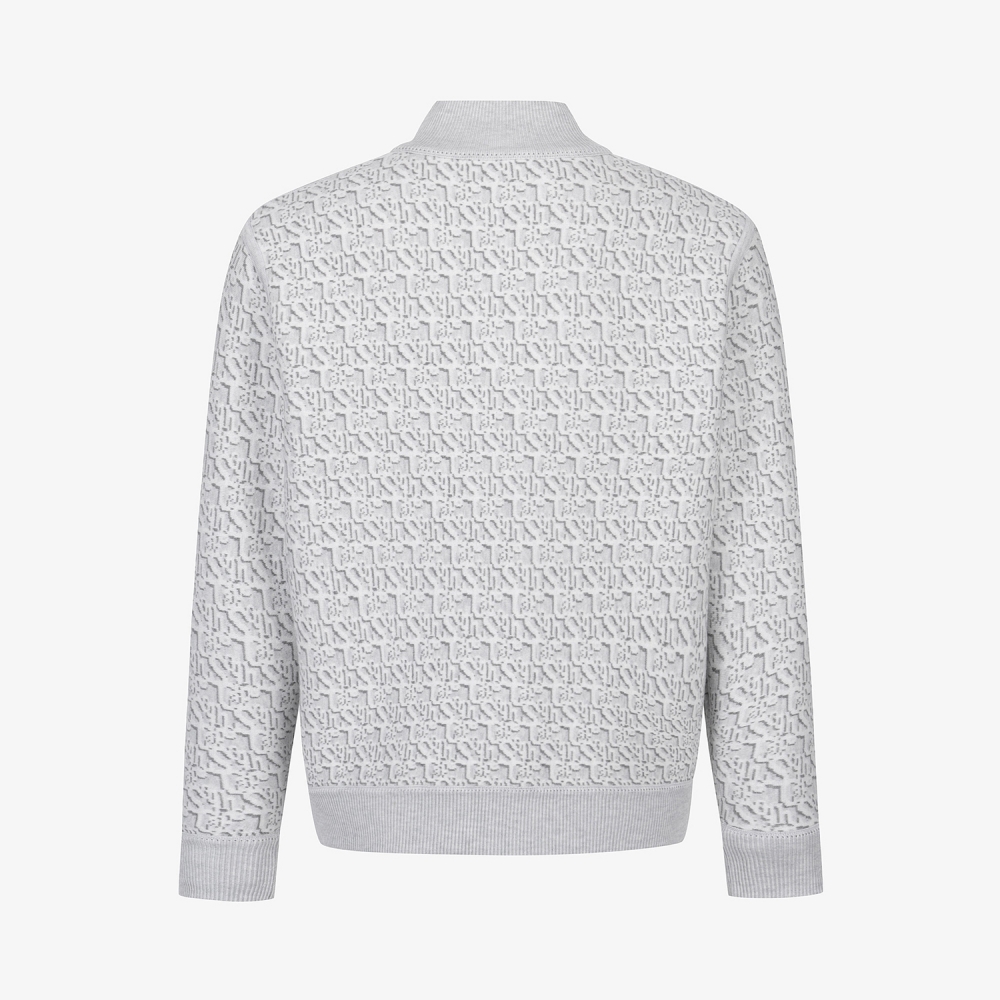 사우스케이프 남성 자카드 리버시블 니트 집업 가디건_그레이