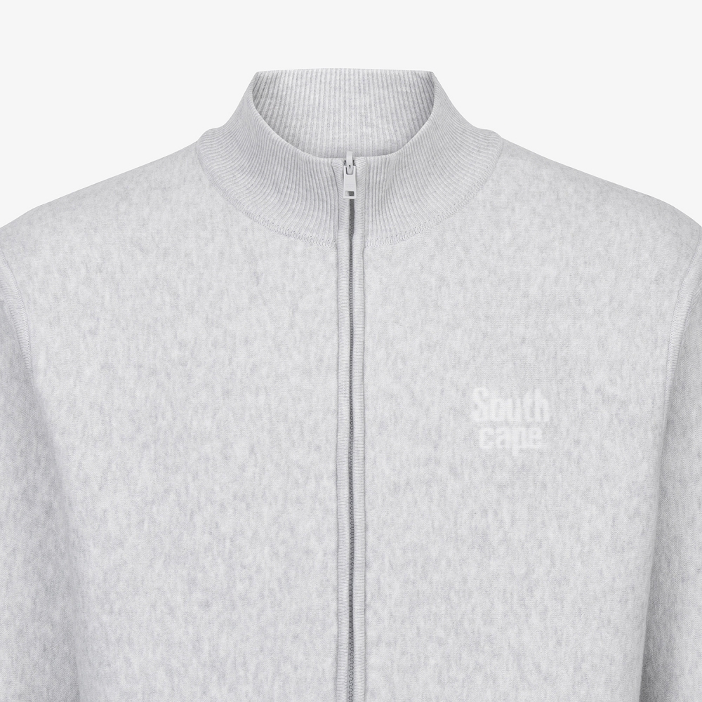 사우스케이프 남성 자카드 리버시블 니트 집업 가디건_그레이