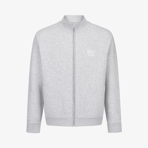 사우스케이프 남성 자카드 리버시블 니트 집업 가디건_그레이