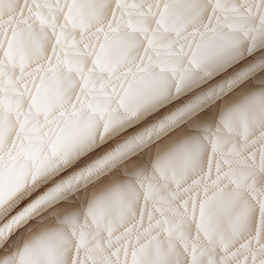 사우스케이프 여성 퀼팅 하프슬리브 패딩 점퍼_라이트 베이지