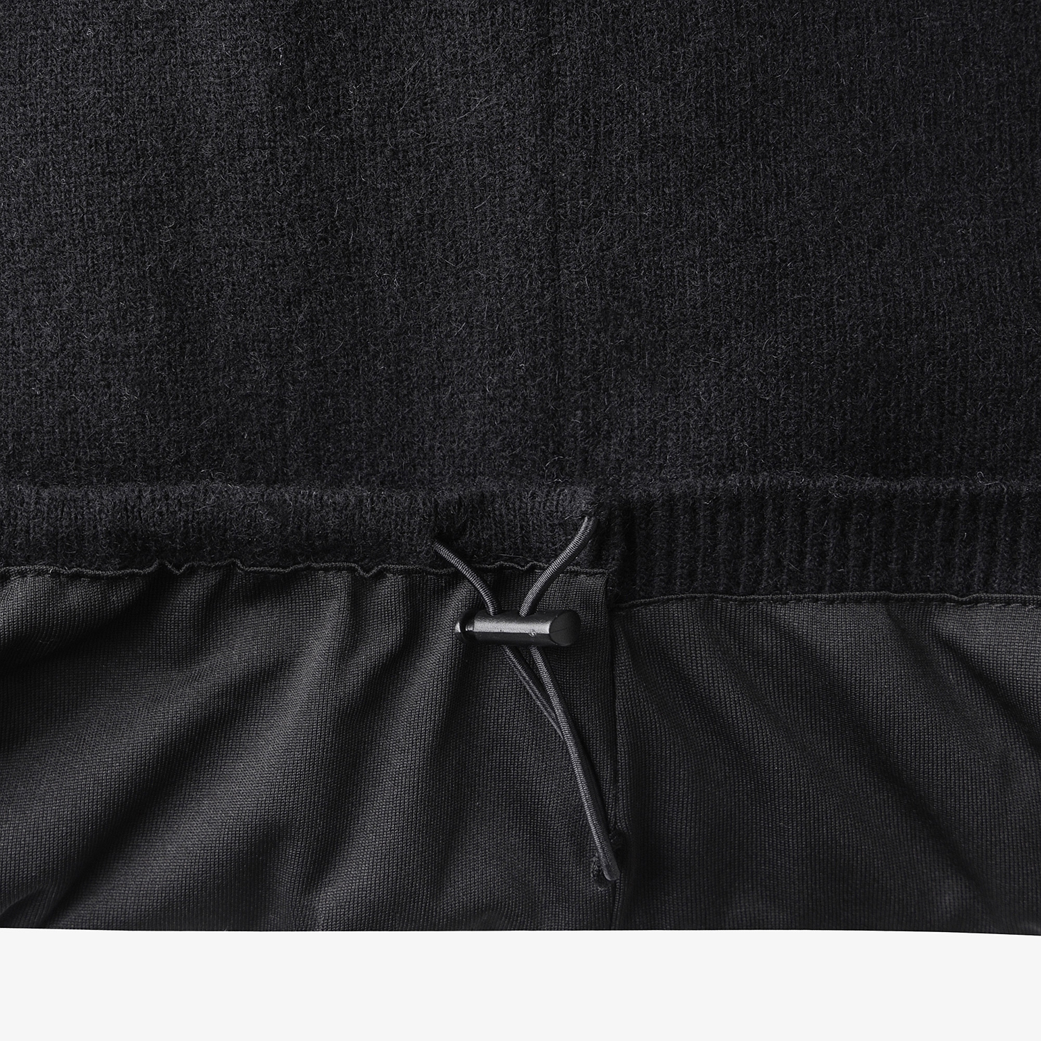 여성 사우스크로스 방풍 캐시미어 헤어리 후드 니트_블랙