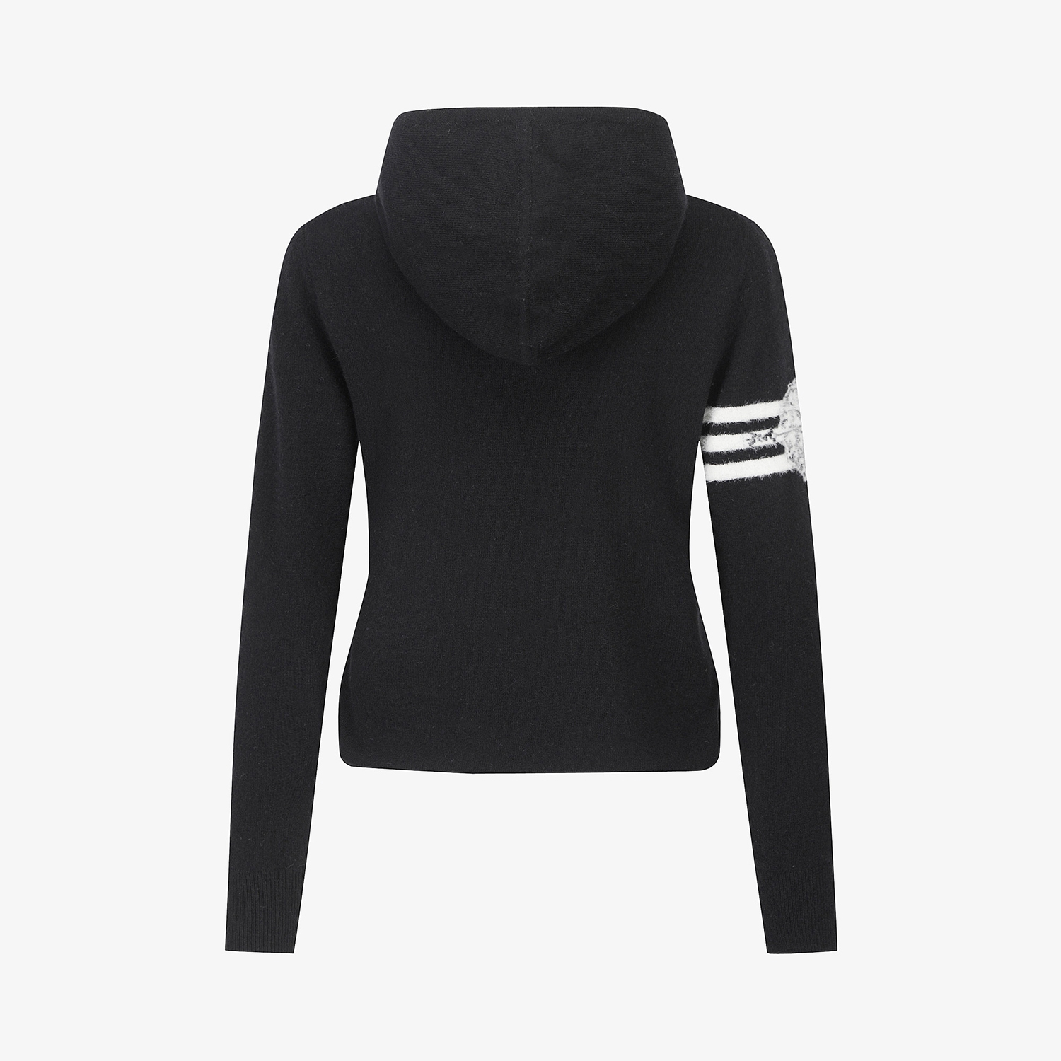 여성 사우스크로스 방풍 캐시미어 헤어리 후드 니트_블랙