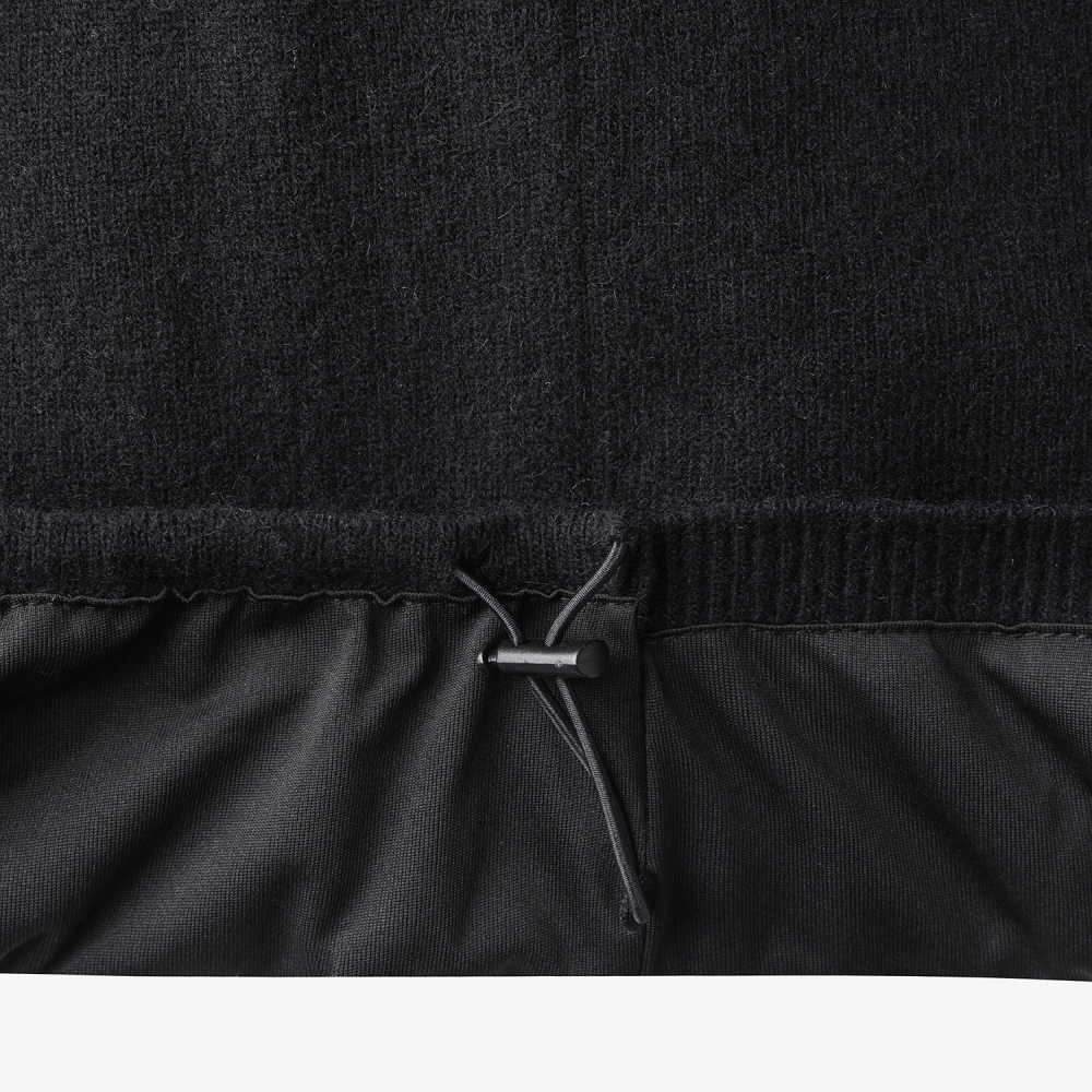 여성 사우스크로스 방풍 캐시미어 헤어리 후드 니트_블랙