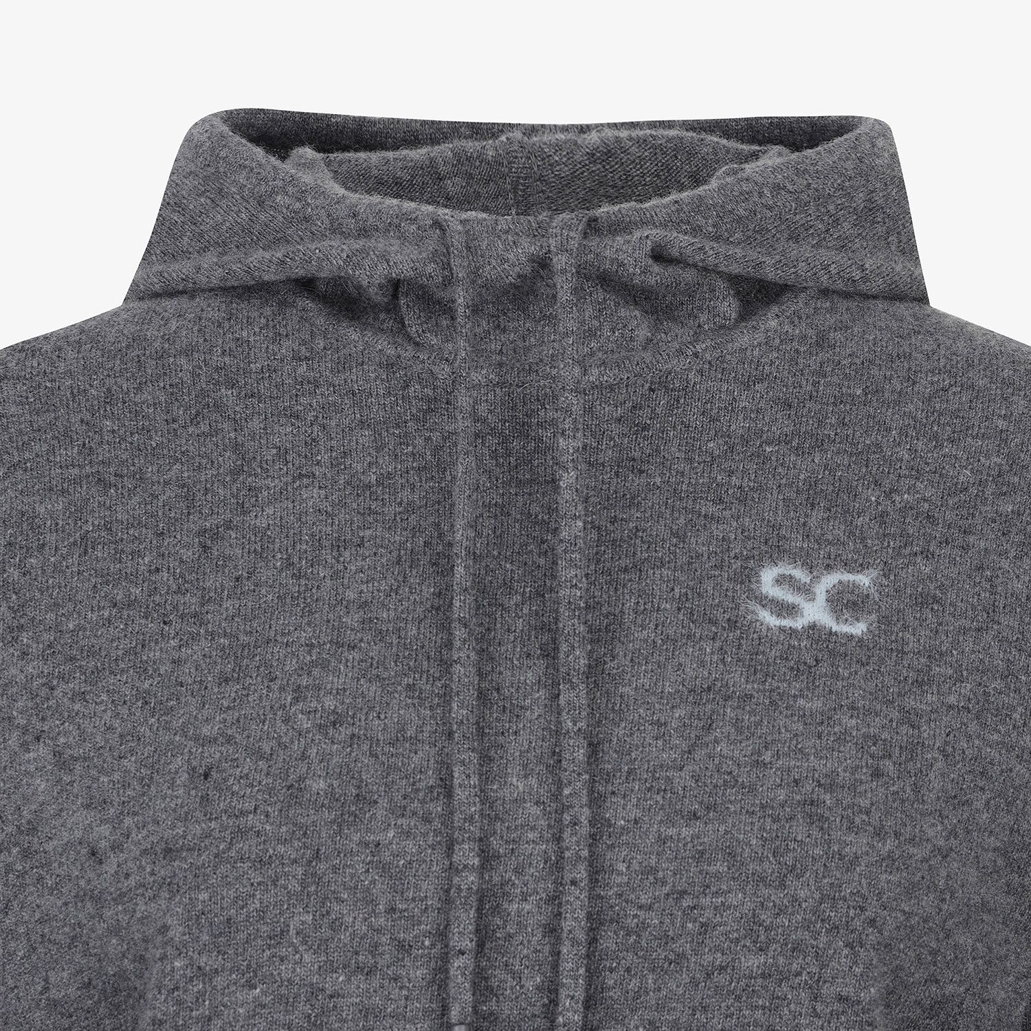 여성 사우스크로스 방풍 캐시미어 헤어리 후드 니트_그레이