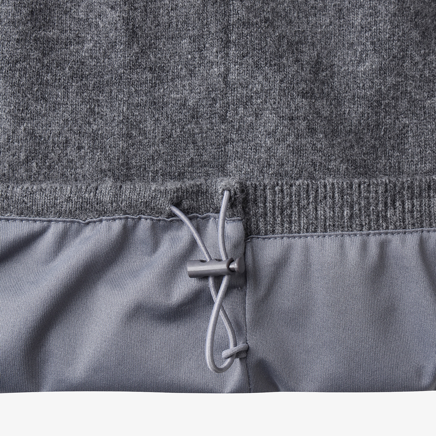 여성 사우스크로스 방풍 캐시미어 헤어리 후드 니트_그레이