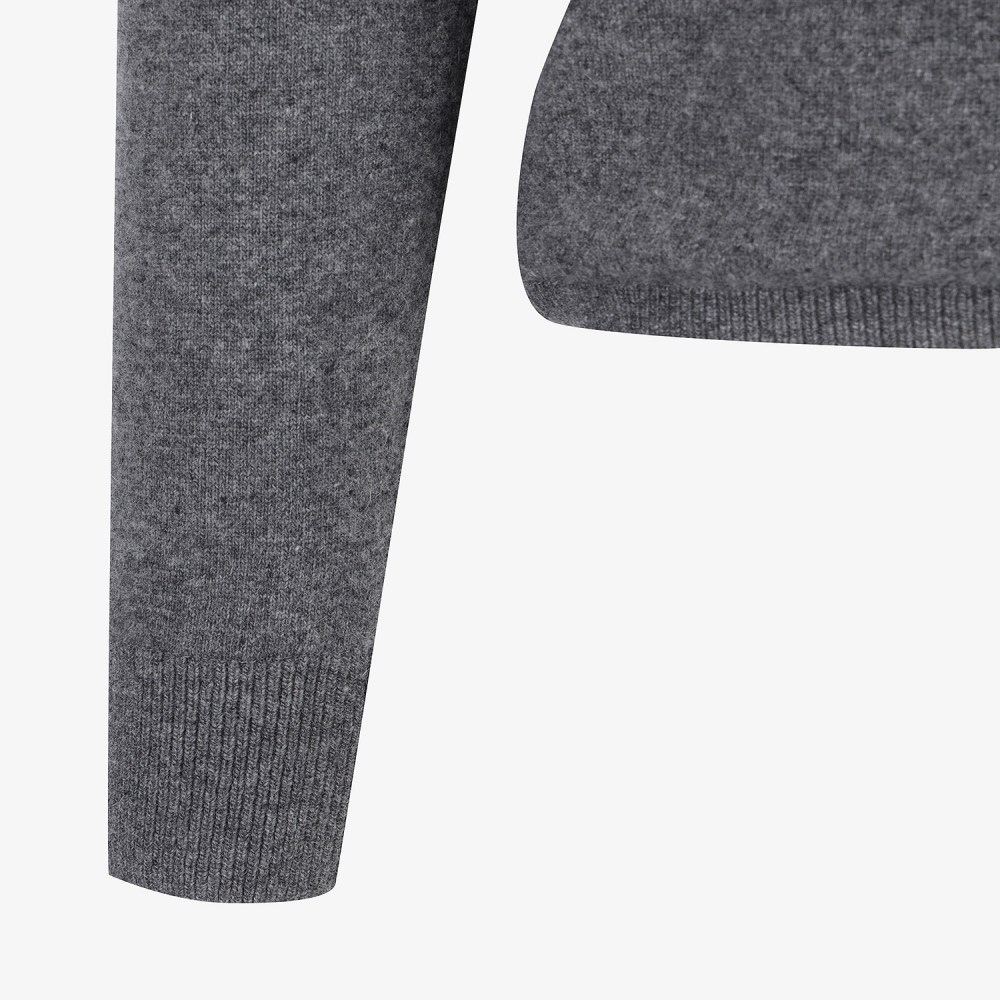 여성 사우스크로스 방풍 캐시미어 헤어리 후드 니트_그레이