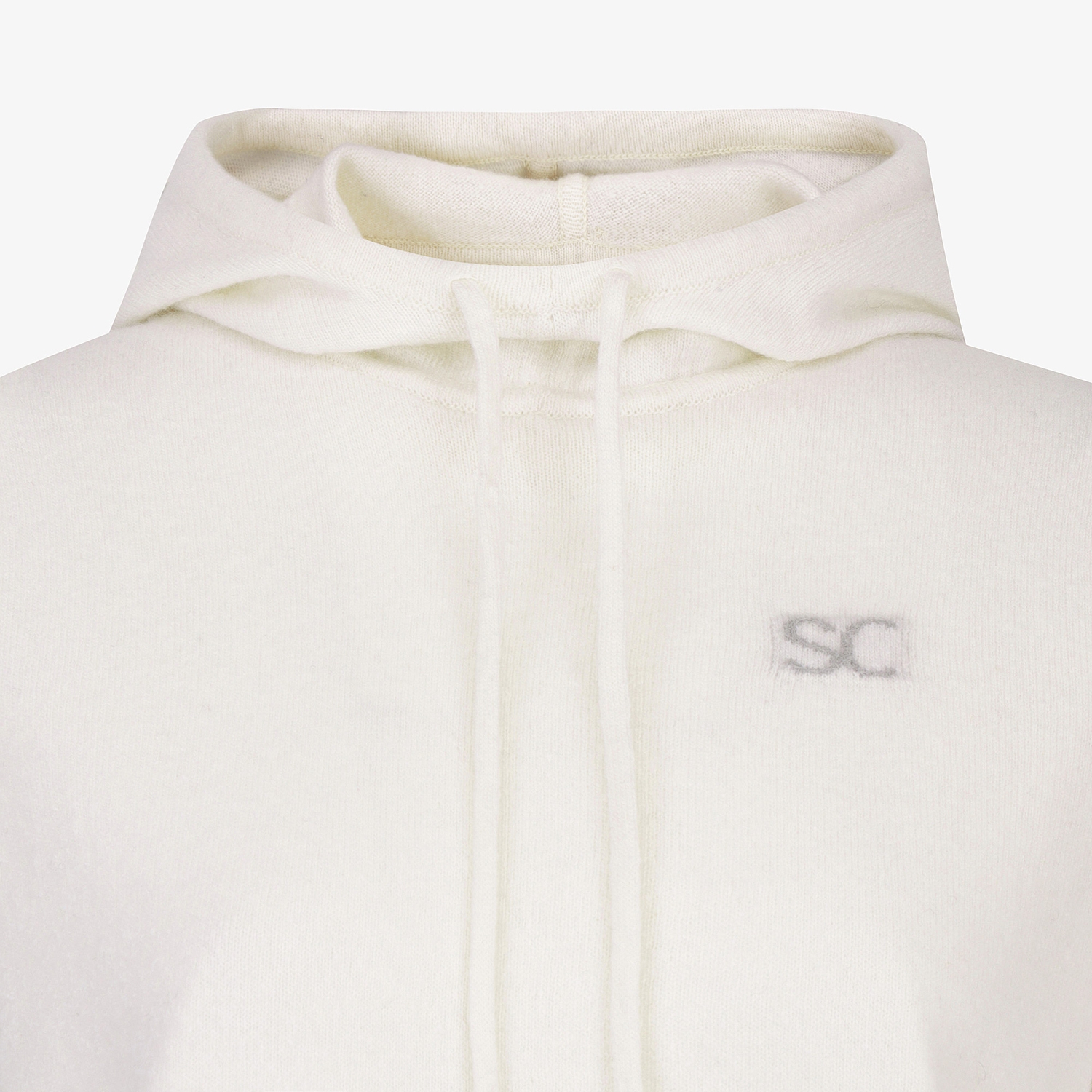 여성 사우스크로스 방풍 캐시미어 헤어리 후드 니트_화이트