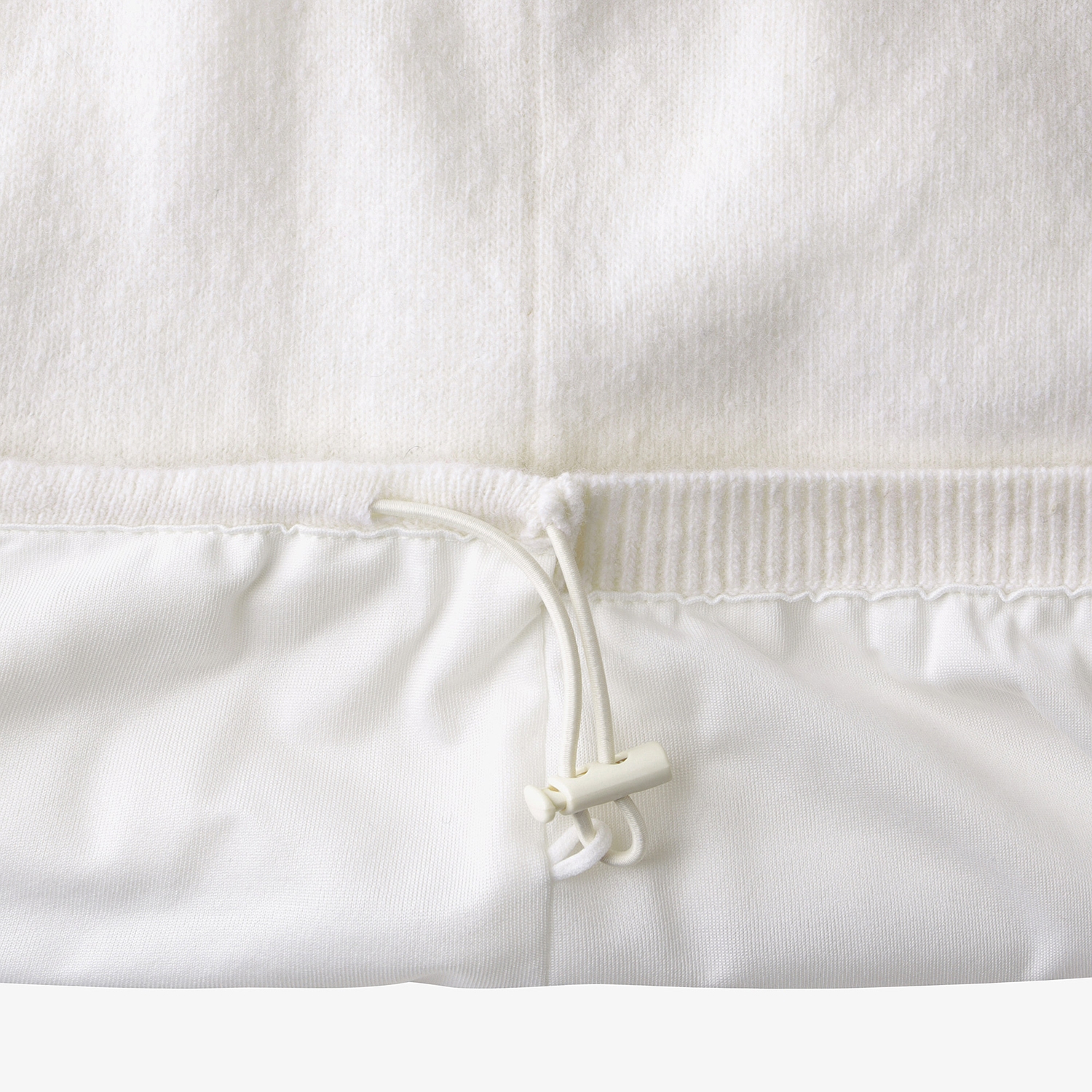 여성 사우스크로스 방풍 캐시미어 헤어리 후드 니트_화이트