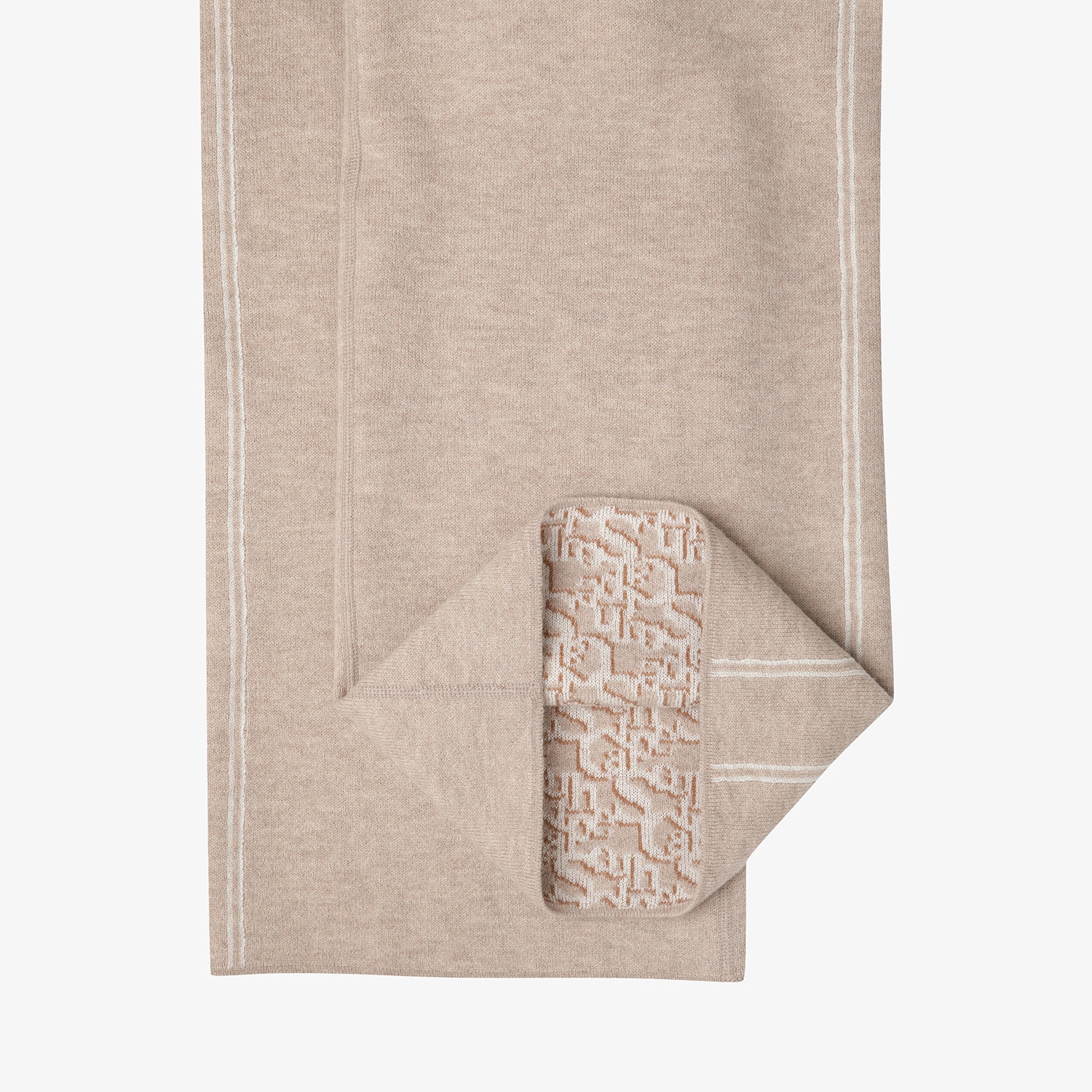 사우스케이프 여성 리버시블 자카드 니트 팬츠_베이지