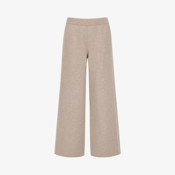 사우스케이프 여성 리버시블 자카드 니트 팬츠_베이지