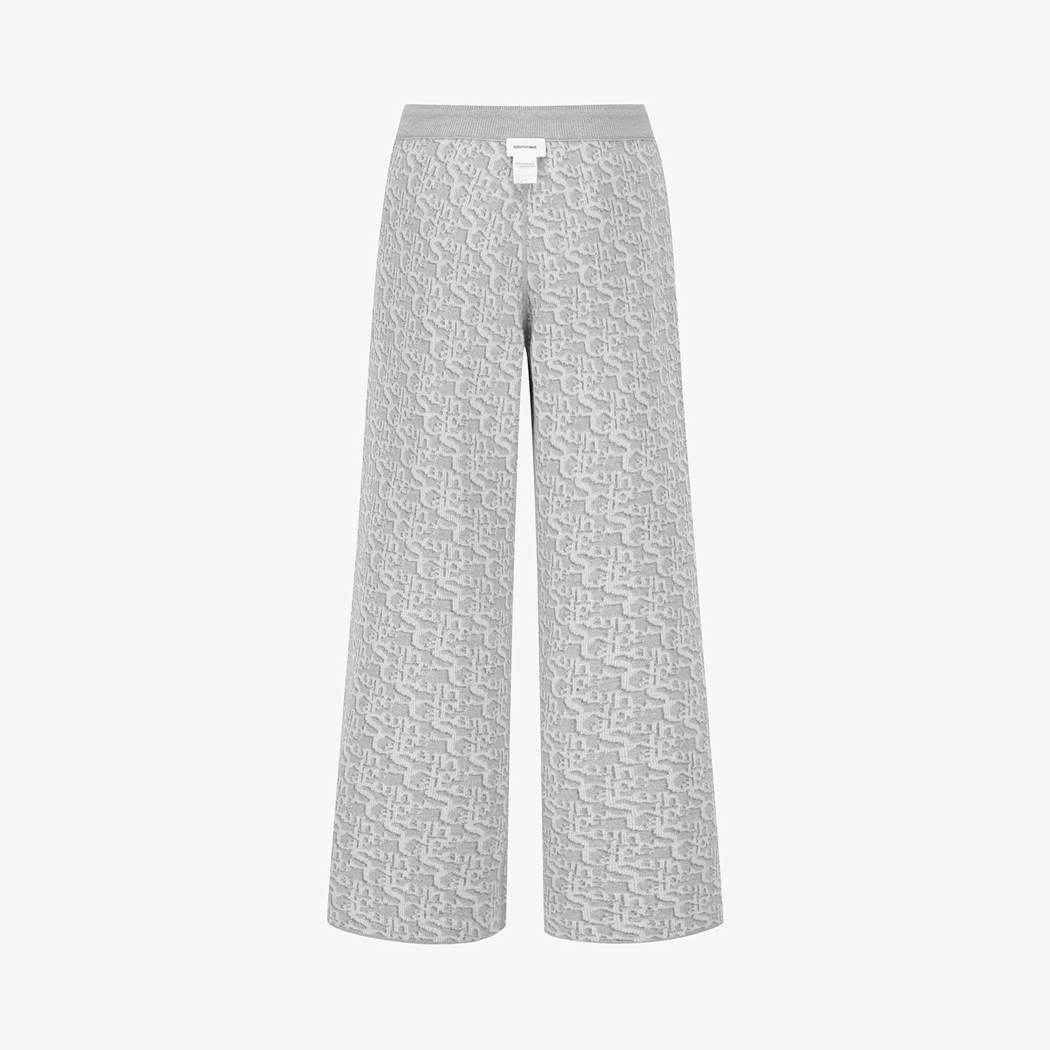 사우스케이프 여성 리버시블 자카드 니트 팬츠_그레이