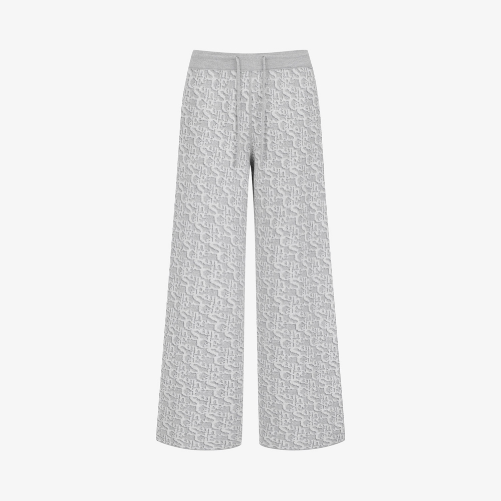 사우스케이프 여성 리버시블 자카드 니트 팬츠_그레이