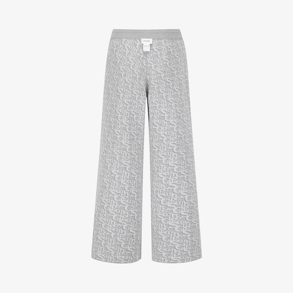 사우스케이프 여성 리버시블 자카드 니트 팬츠_그레이