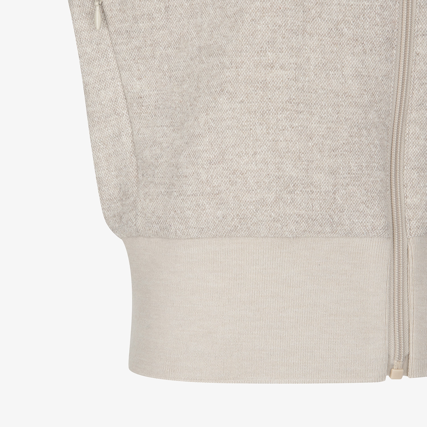 사우스케이프 여성 밍크퍼 카라 집업 베스트_베이지