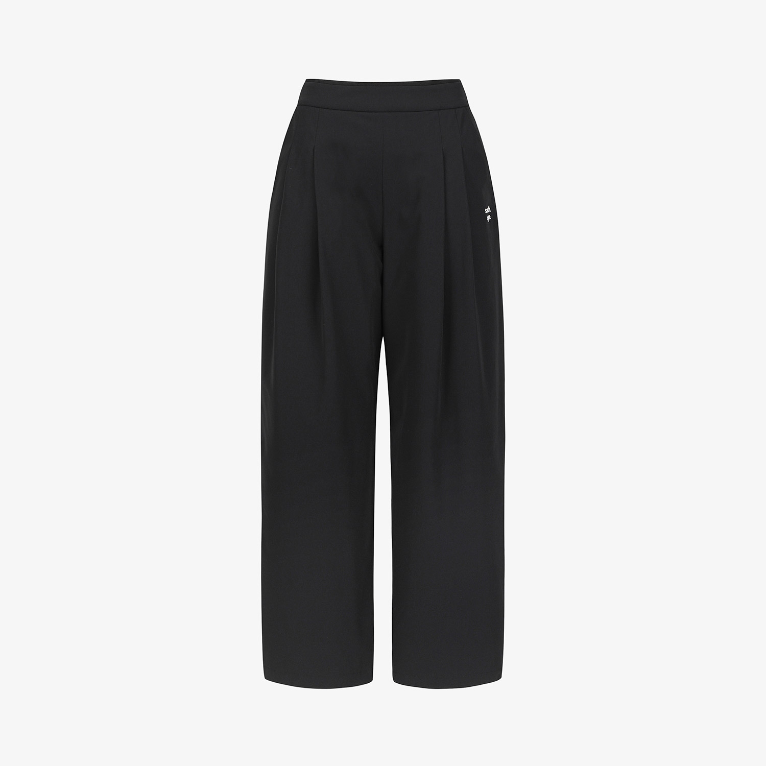 사우스케이프 여성 핀턱 패딩 와이드 팬츠_블랙