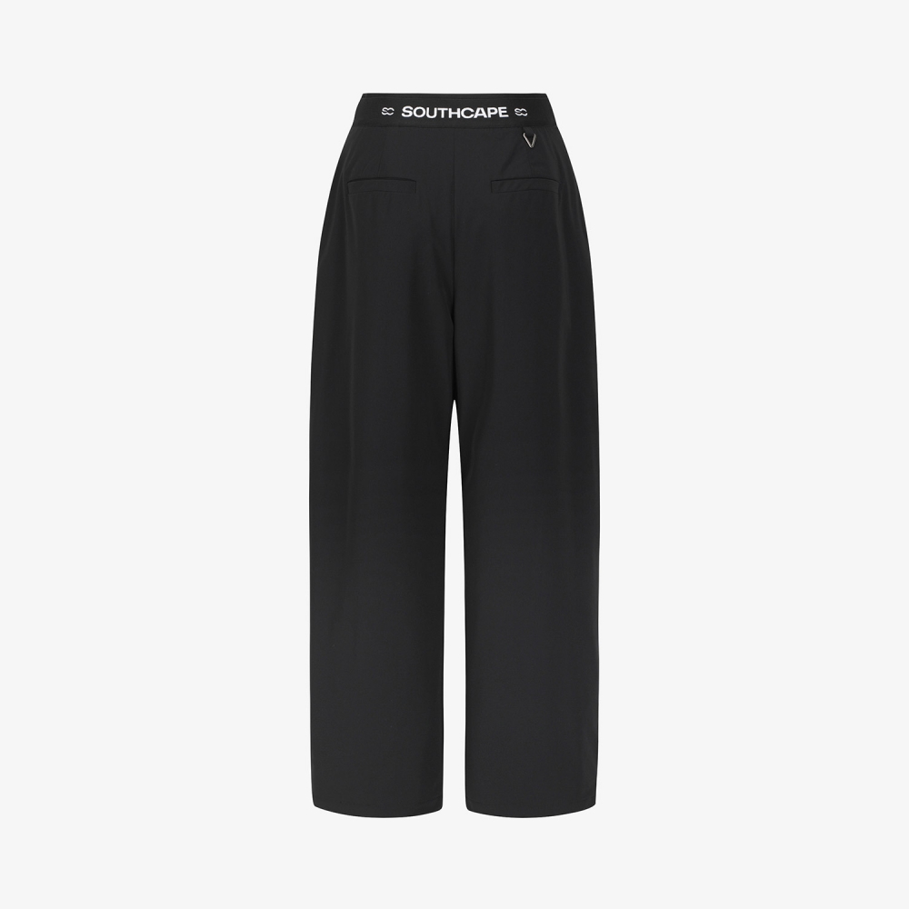 사우스케이프 여성 핀턱 패딩 와이드 팬츠_블랙