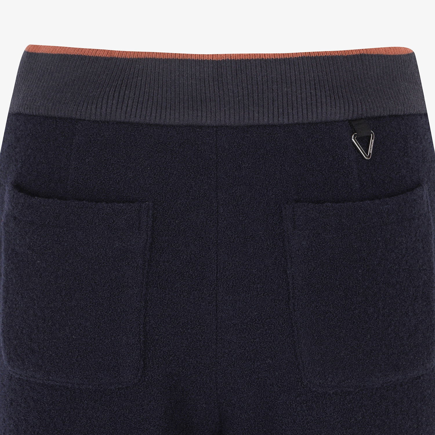 여성 사우스크로스 부클 울 니트 팬츠_네이비