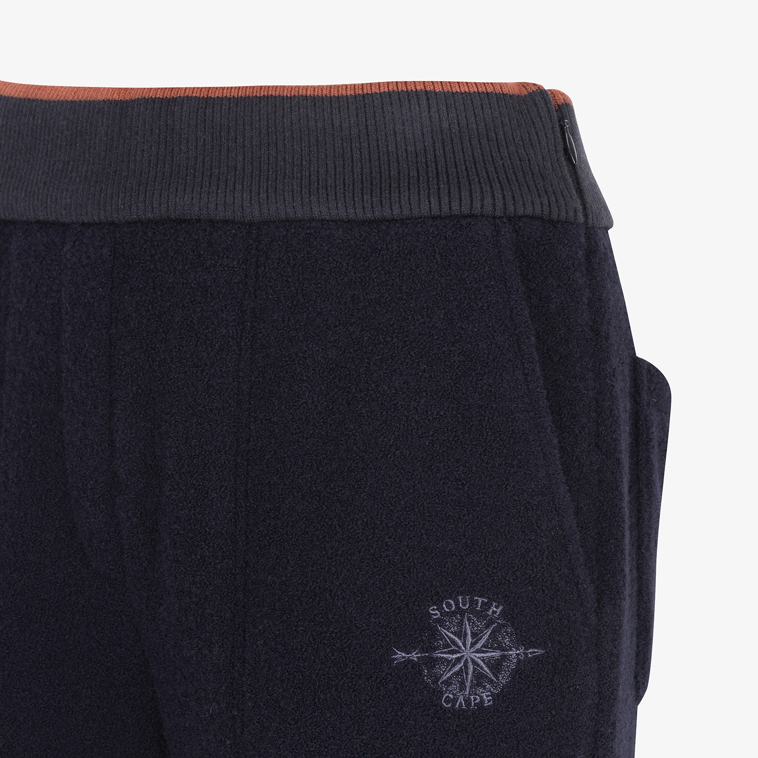 여성 사우스크로스 부클 울 니트 팬츠_네이비