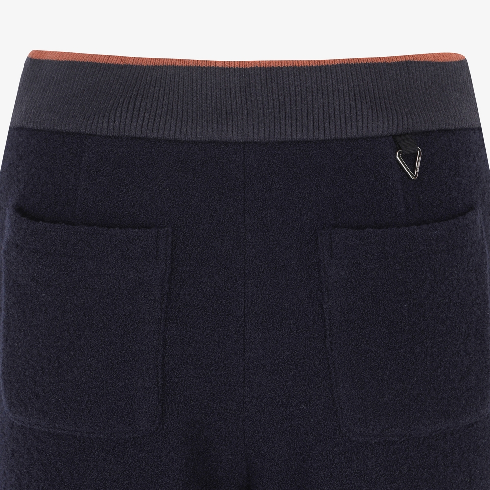 여성 사우스크로스 부클 울 니트 팬츠_네이비