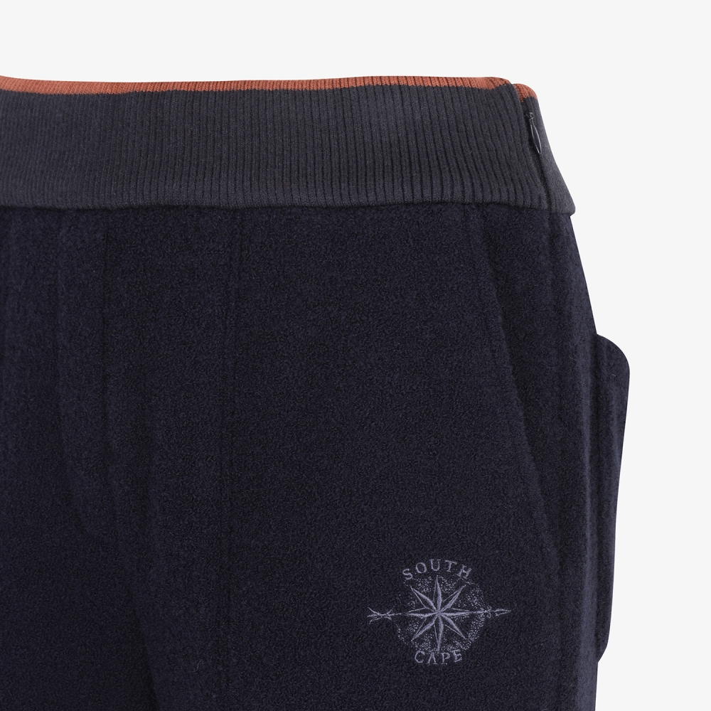 여성 사우스크로스 부클 울 니트 팬츠_네이비