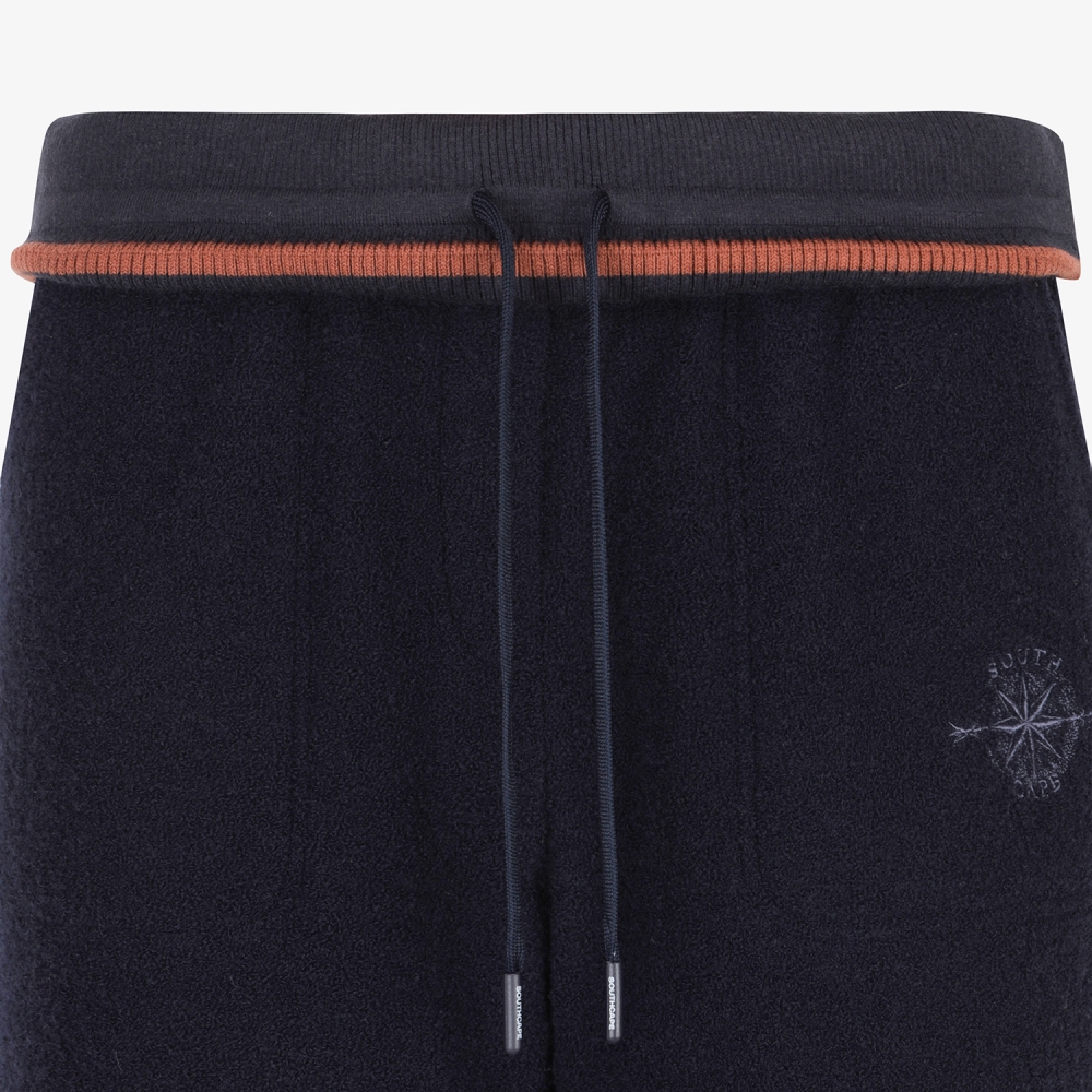 여성 사우스크로스 부클 울 니트 팬츠_네이비