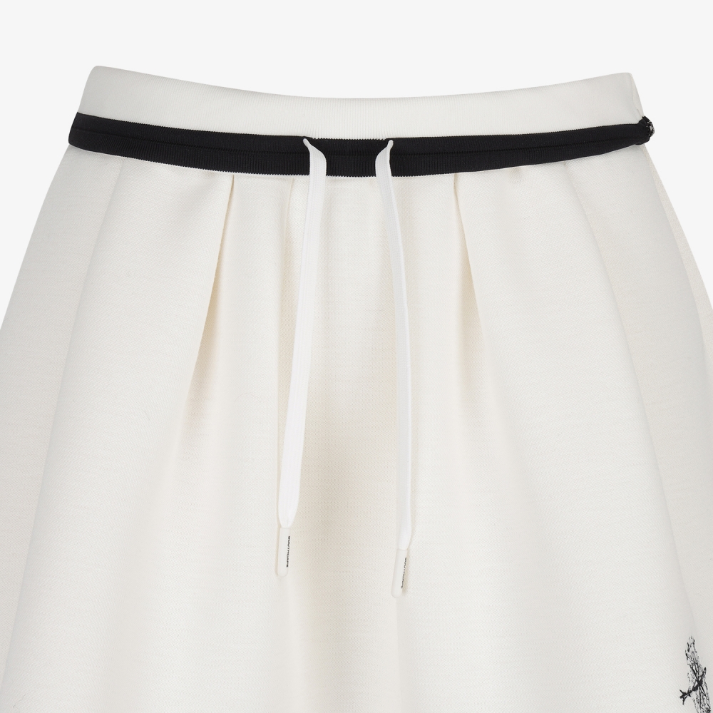 여성 사우스크로스 플레어 실루엣 스커트_아이보리