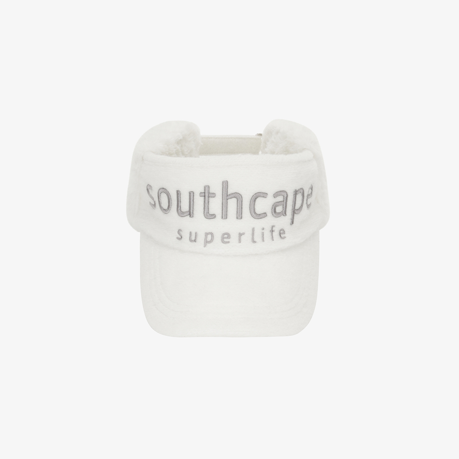 사우스케이프 여성 로고 퍼 이어머프 바이저_화이트