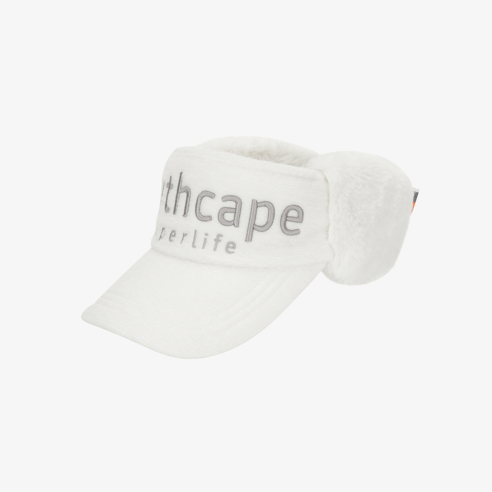 사우스케이프 여성 로고 퍼 이어머프 바이저_화이트