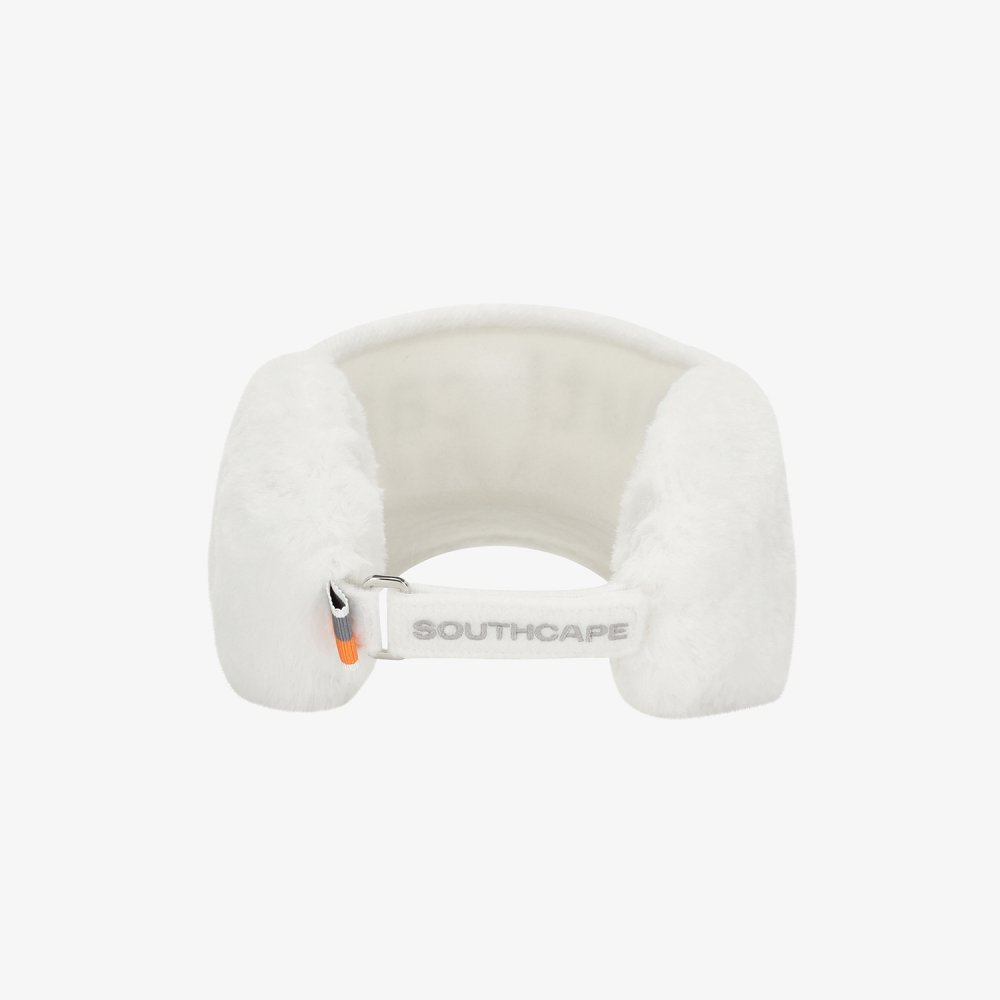 사우스케이프 여성 로고 퍼 이어머프 바이저_화이트