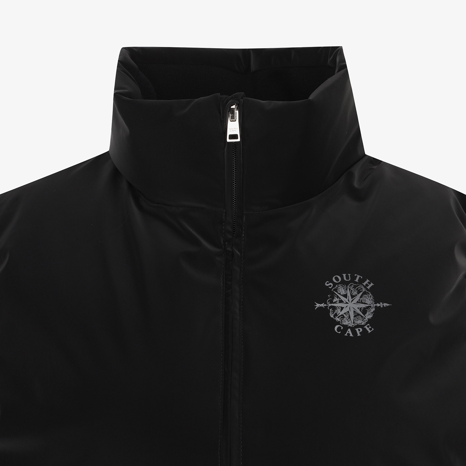 여성 사우스크로스 글로시 구스 다운 패딩 베스트_블랙