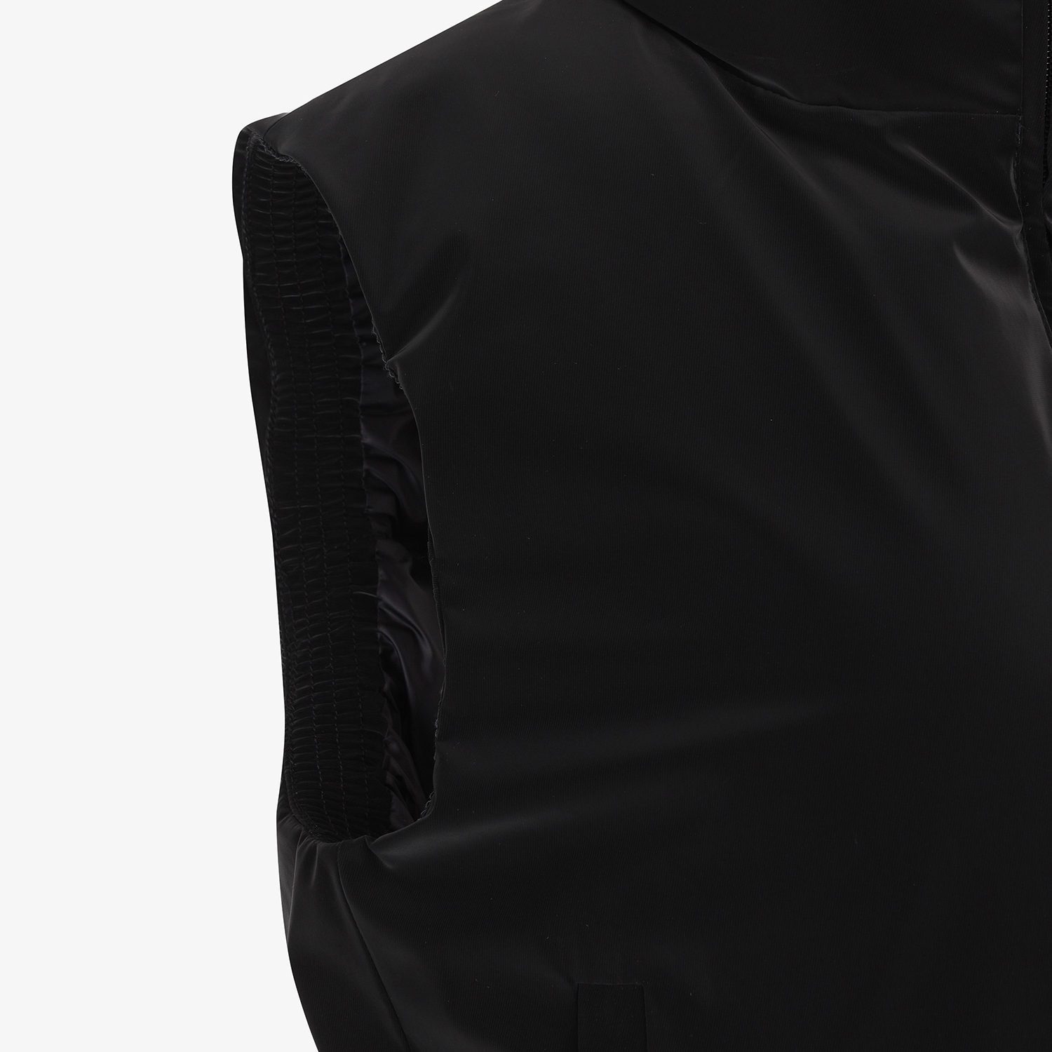 여성 사우스크로스 글로시 구스 다운 패딩 베스트_블랙