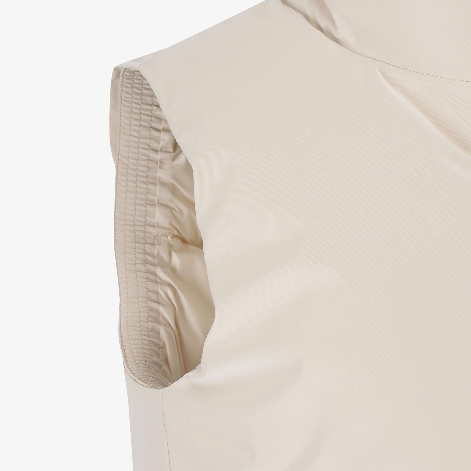 여성 사우스크로스 글로시 구스 다운 패딩 베스트_라이트 베이지