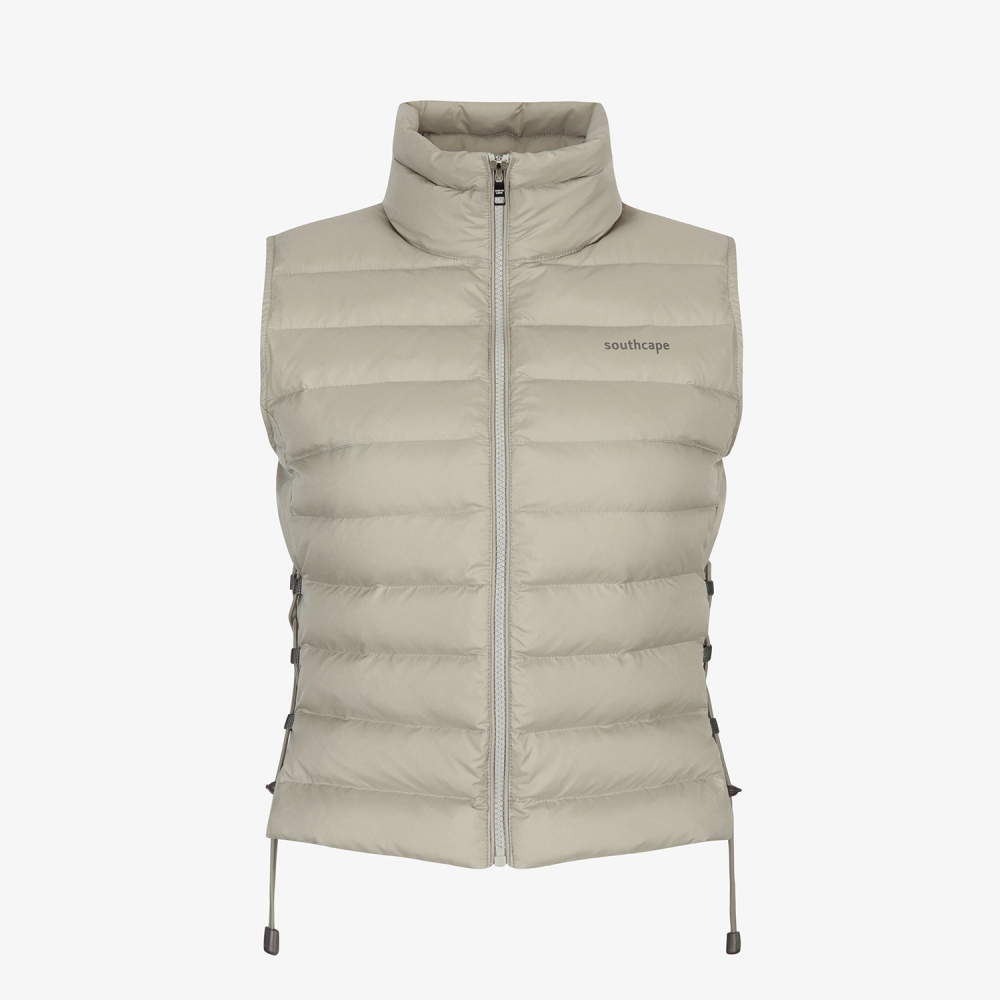 사우스케이프 여성 라이트 구스 다운 베스트_세피아