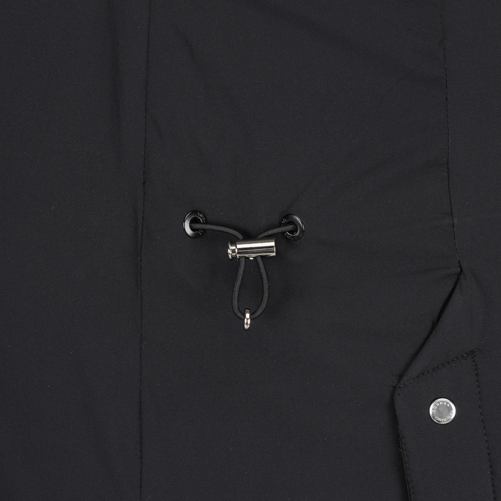 사우스케이프 여성 글로시 퀼팅 하프슬리브 패딩 점퍼_블랙