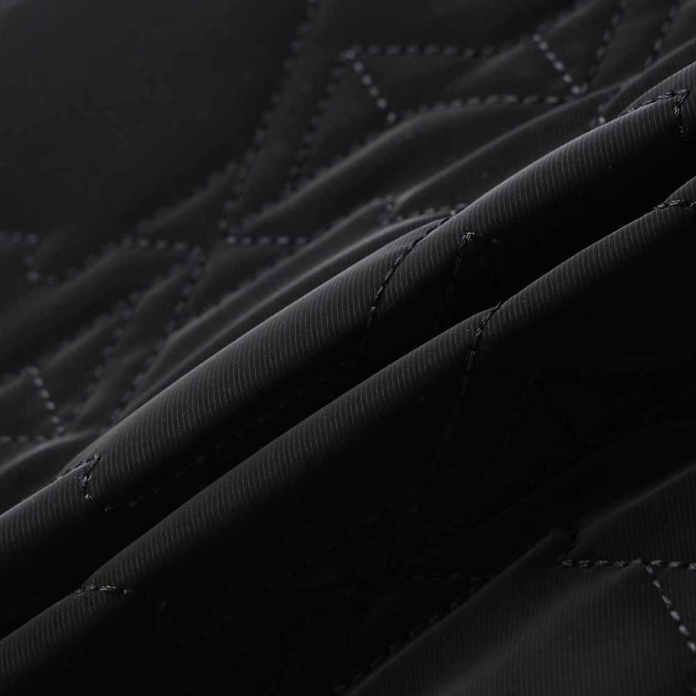 사우스케이프 여성 글로시 퀼팅 하프슬리브 패딩 점퍼_블랙