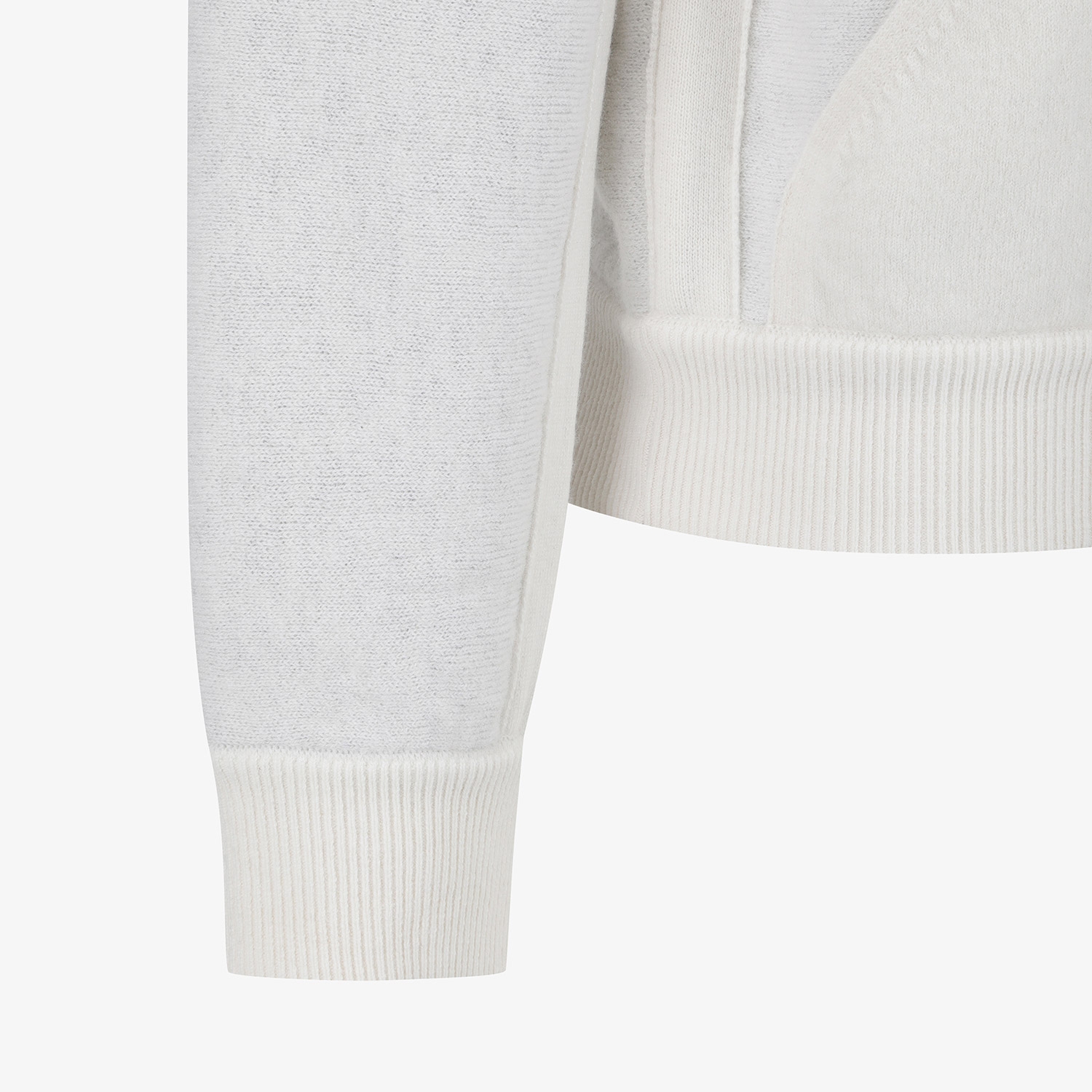 사우스케이프 여성 리버시블 자카드 니트 후드 집업_아이보리