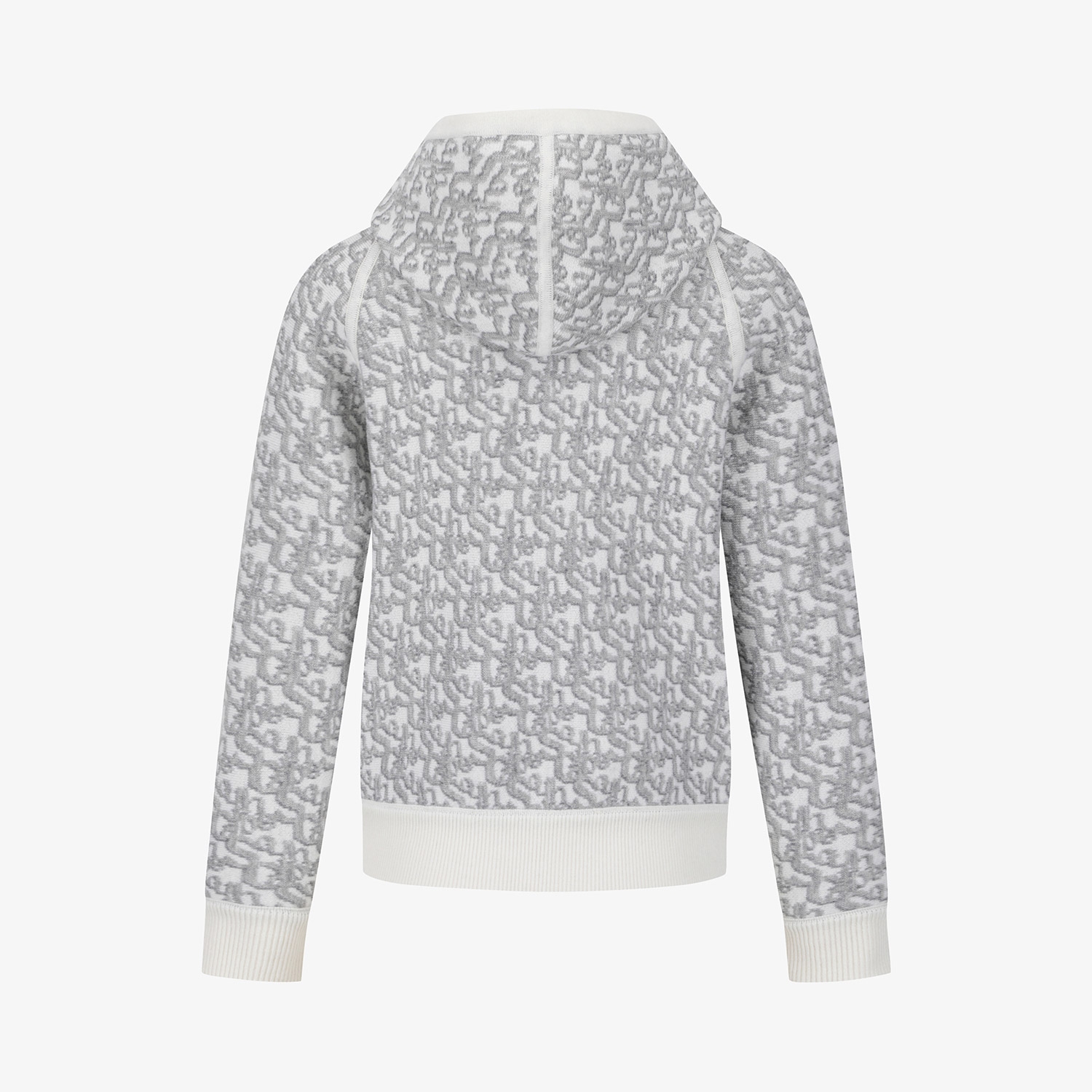 사우스케이프 여성 리버시블 자카드 니트 후드 집업_아이보리