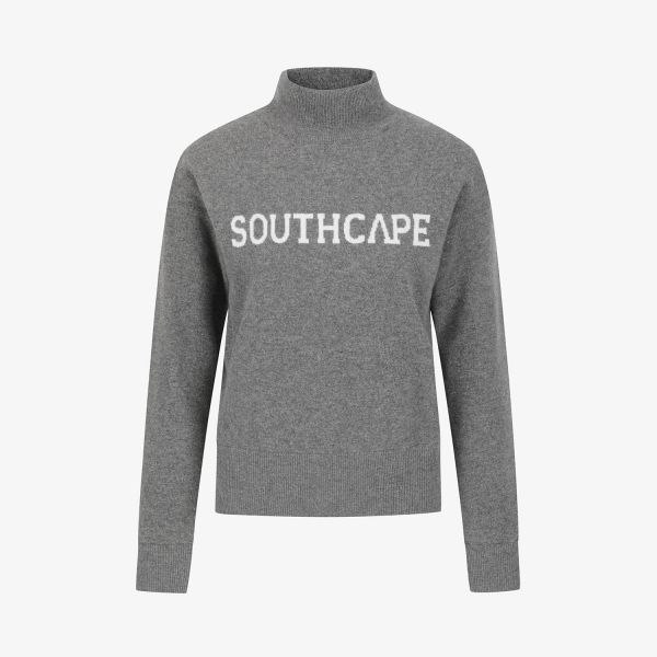 사우스케이프 여성 방풍 캐시미어 모크넥 니트 풀오버_그레이