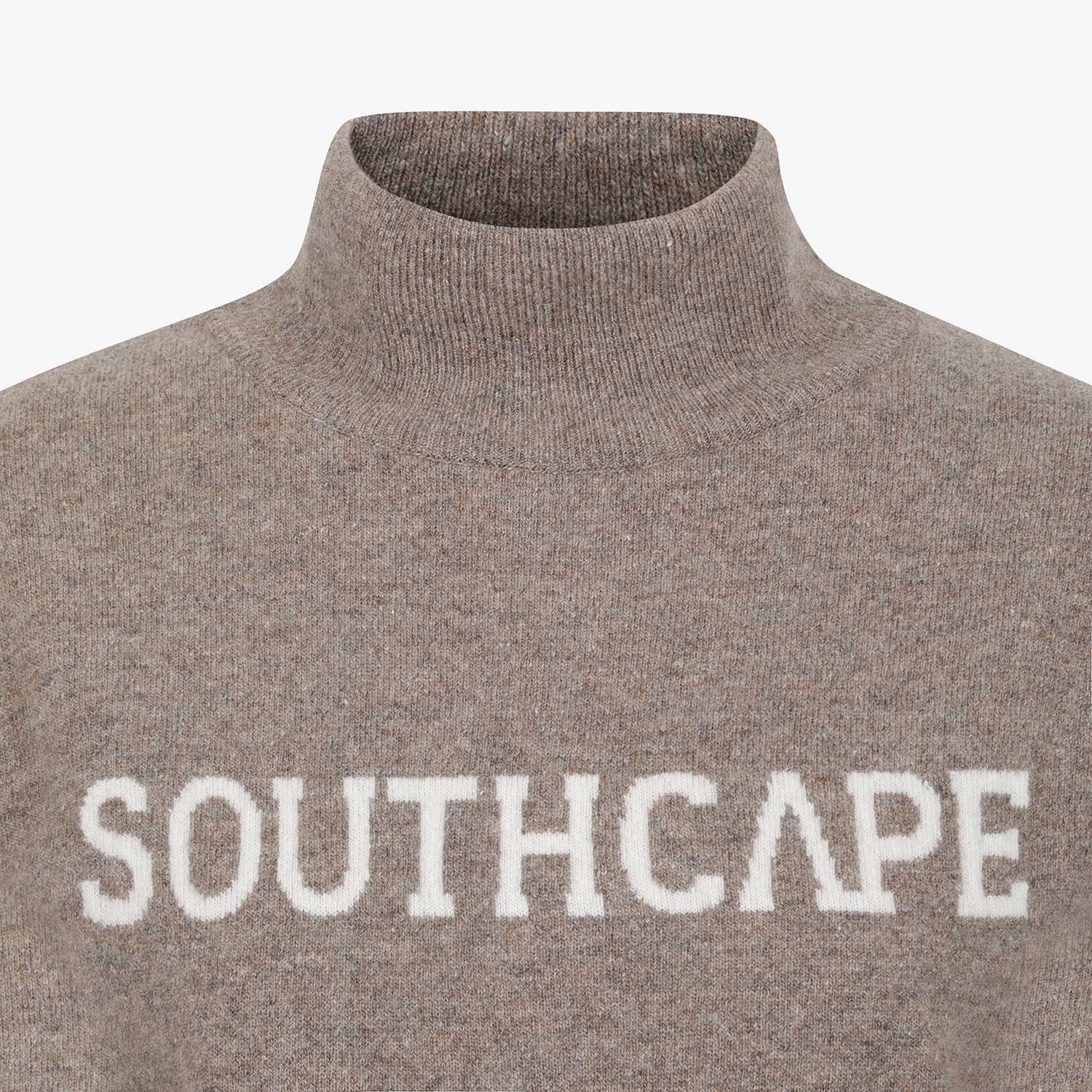 사우스케이프 여성 방풍 캐시미어 모크넥 니트 풀오버_멜란지 베이지