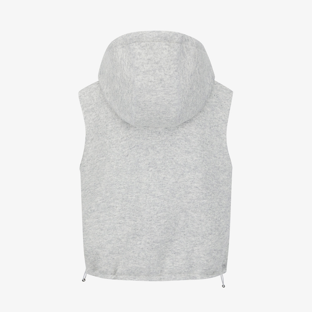 사우스크로스 여성 리버시블 부클 니트 후드 베스트_그레이