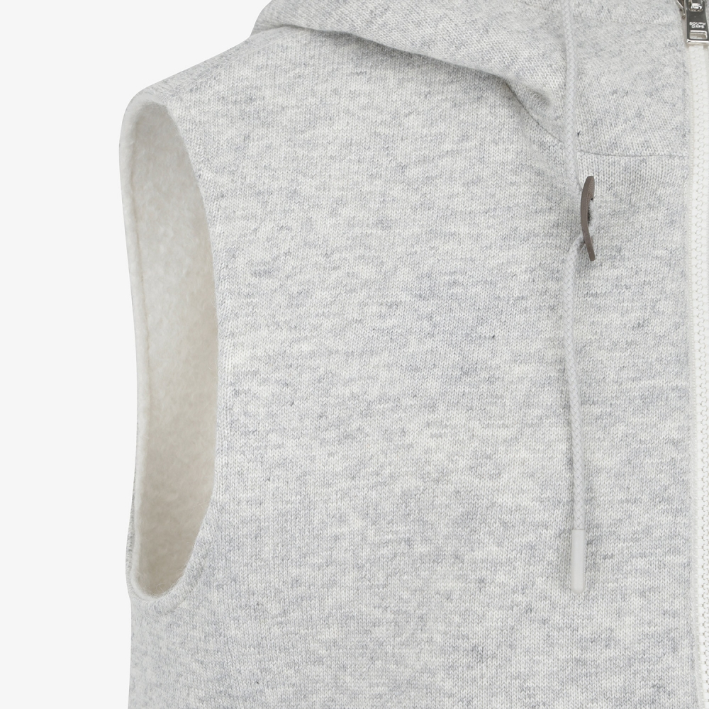 사우스크로스 여성 리버시블 부클 니트 후드 베스트_그레이