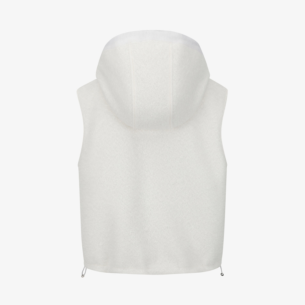 사우스크로스 여성 리버시블 부클 니트 후드 베스트_그레이