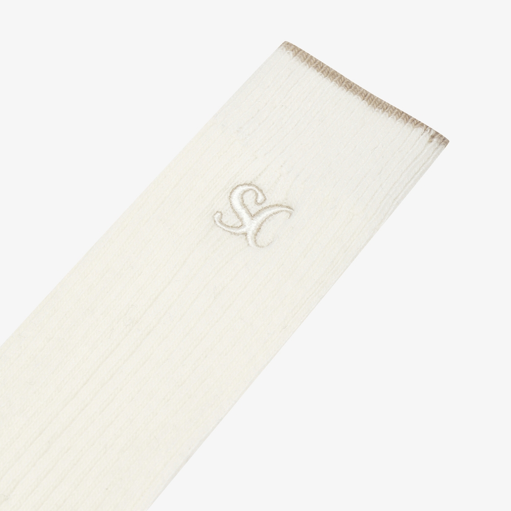 사우스케이프 여성 SC 로고 롱 오버니삭스_아이보리